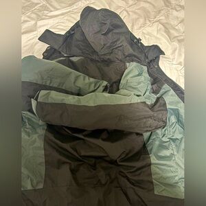 puffy green and black jacket/coat